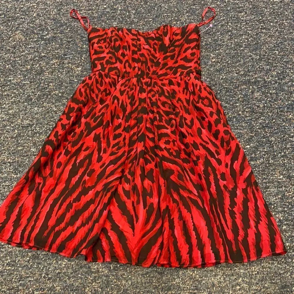White House Black Market Strapless Leopard Dress 0
